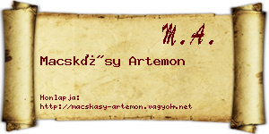 Macskásy Artemon névjegykártya